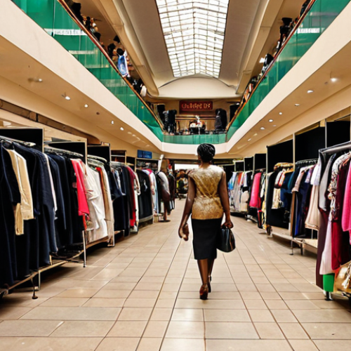 Home 16 **Economic Disparity in Zambia**: Create an image depicting a stark contrast between a luxurious shopping mall and a nearby impoverished neighborhood in Zambia. The scene should show the disparity in living conditions, with well-dressed individuals shopping alongside people in tattered clothing struggling in a slum environment.