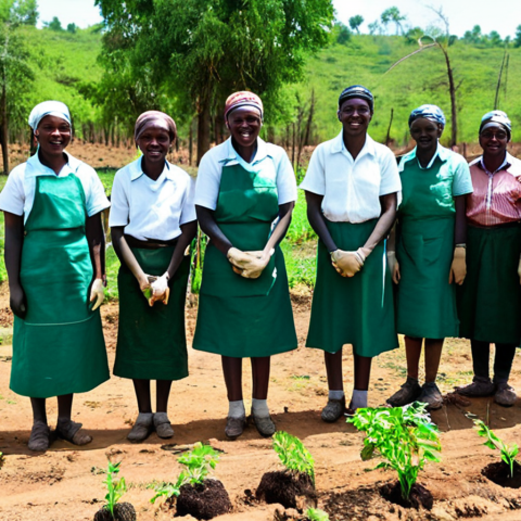 Community Reforestation Project**

"A group of Zambian villagers, fully clothed in modest work attire, are planting tree seedlings in a deforested area, safe for work, appropriate content, professional, showing diverse ages and genders, perfect anatomy, correct proportions, natural pose, well-formed hands, proper finger count, natural body proportions, clear sunny day, rural landscape, promoting reforestation efforts, family-friendly, high resolution, professional photography."

**