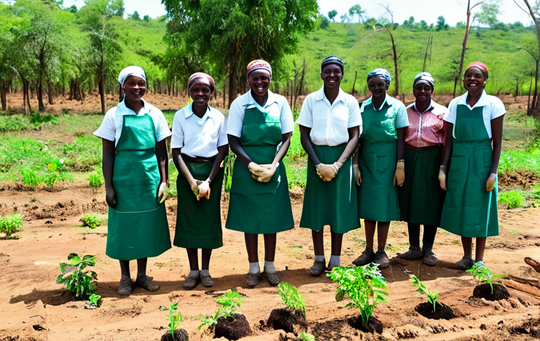 Community Reforestation Project**

"A group of Zambian villagers, fully clothed in modest work attire, are planting tree seedlings in a deforested area, safe for work, appropriate content, professional, showing diverse ages and genders, perfect anatomy, correct proportions, natural pose, well-formed hands, proper finger count, natural body proportions, clear sunny day, rural landscape, promoting reforestation efforts, family-friendly, high resolution, professional photography."

**