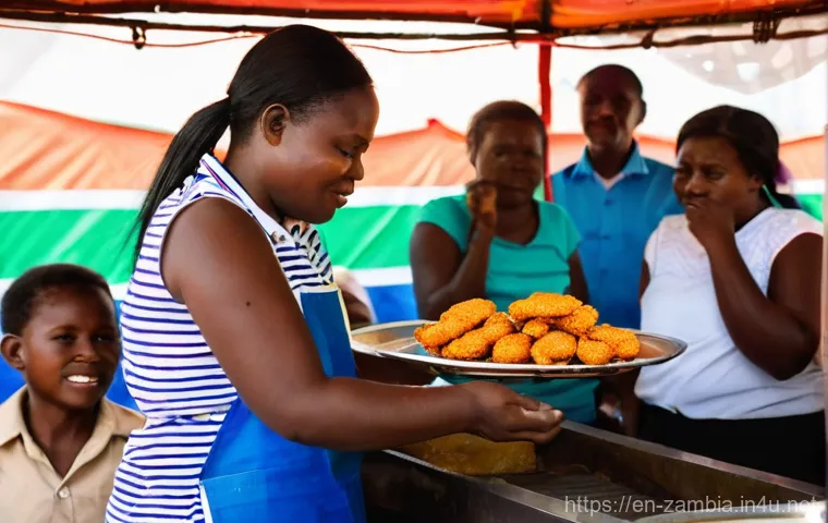 잠비아 현지 생활 체험 - **Vibrant Zambian Minibus Commute:** A bustling street scene in a major Zambian city, like Lusaka, u...