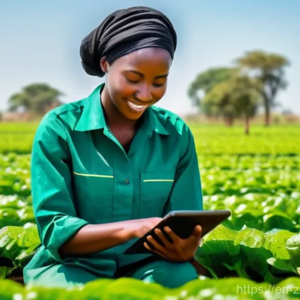 잠비아 농업 투자 - **Prompt: "A bright, optimistic depiction of modern Zambian horticulture. A young Zambian agronomist...