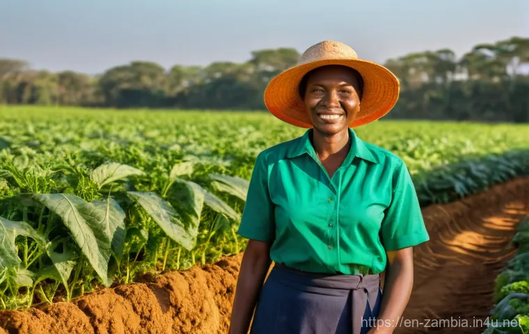 잠비아 농업 경제 - Prompt 1: "A Resilient Zambian Farmer Amidst Diverse Fields"**