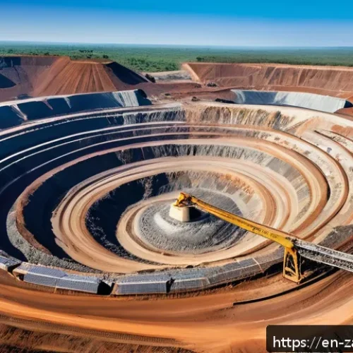 잠비아 외국인 투자 - A detailed aerial view of a modern copper mining operation in Zambia during daylight, showcasing lar...